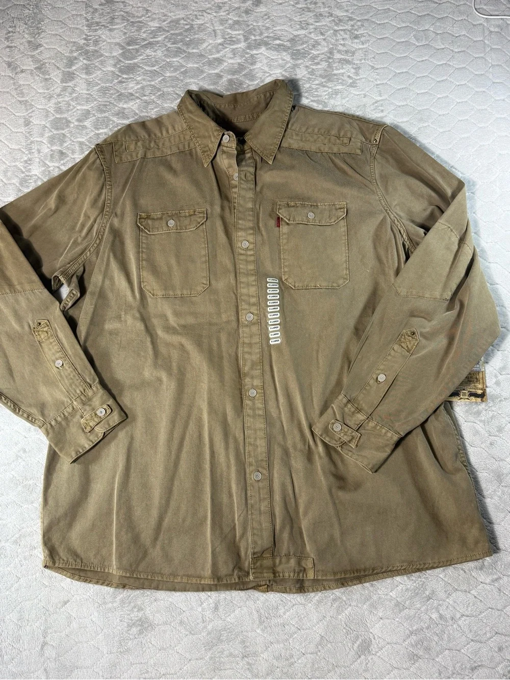 Levi’s XL Heavyweight Workwear Utility Shirt Brown Elbow Patch Button Up NWT